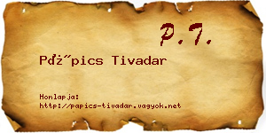 Pápics Tivadar névjegykártya