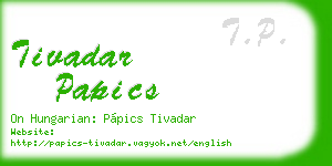 tivadar papics business card